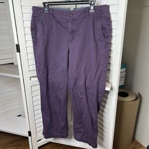 Eddie Bauer LegendWash Women's‎ Slightly Curvy Cropped Pants Sz T12 Faded Purple